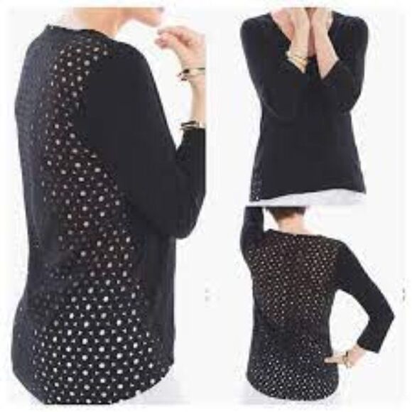 Chico’s Womens Blouse Open Circle Back Size 1 Black Color - Picture 1 of 7